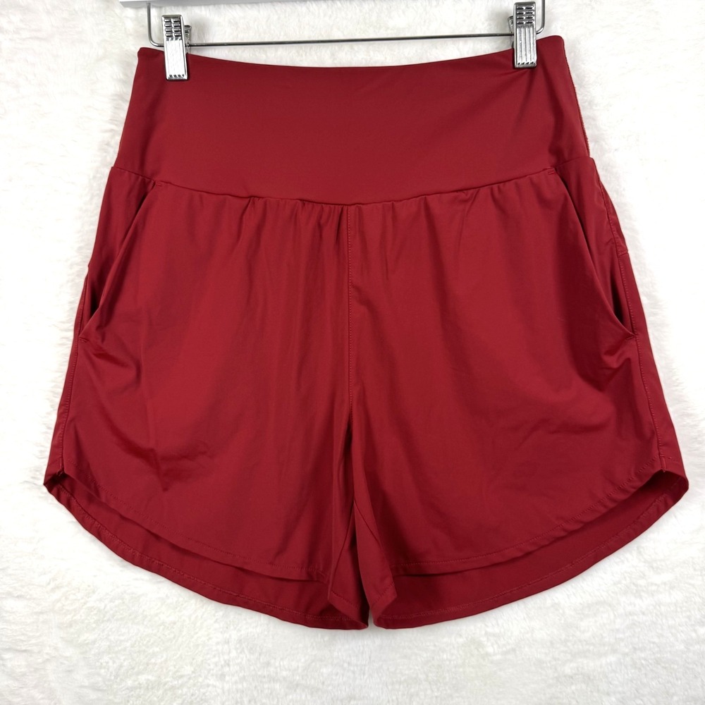 G4Free Womens Athletic Shorts Red Size Medium Running Pickleball Sport